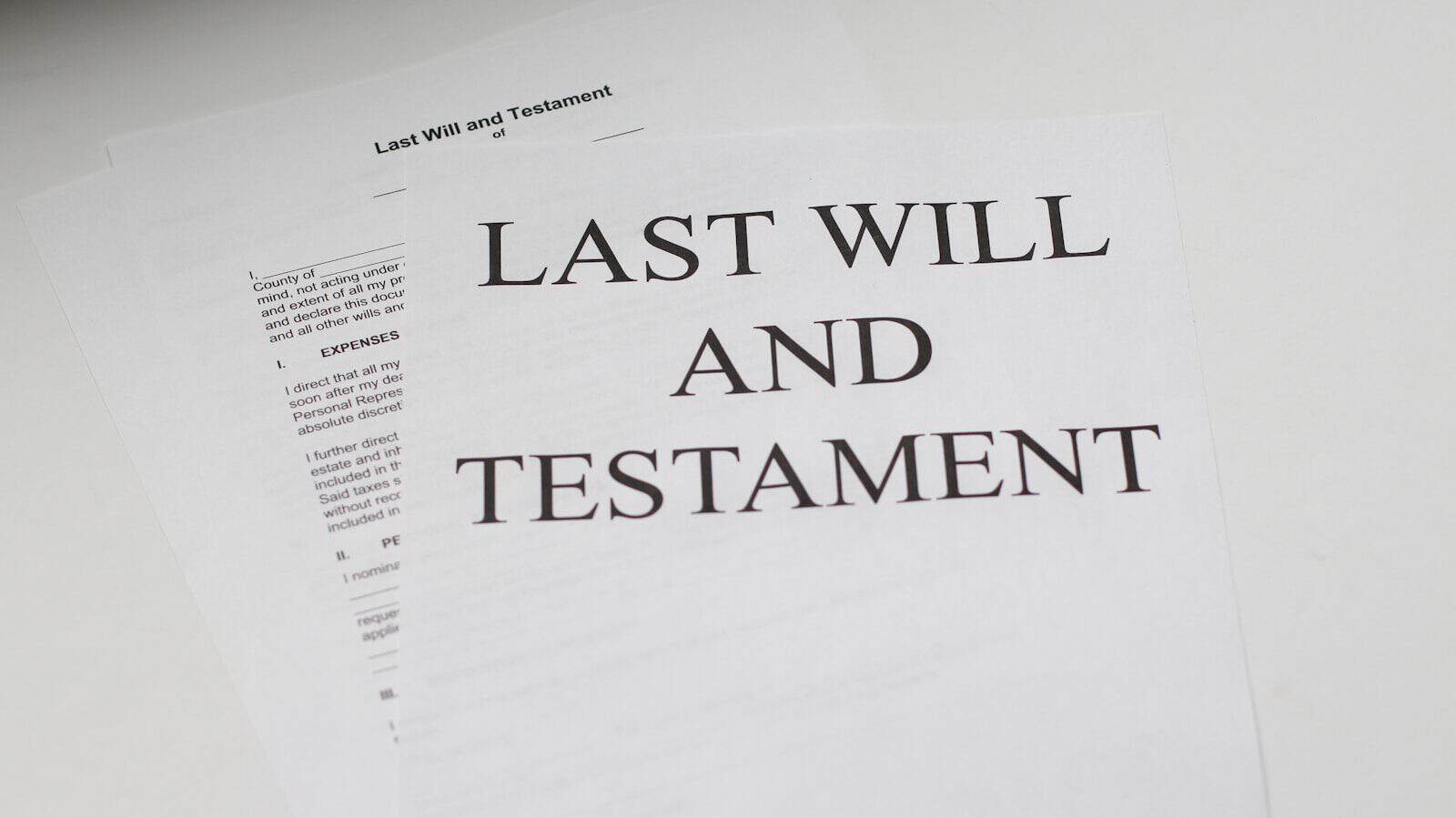 Last will and testament document, representing tax on inheritance in Australia